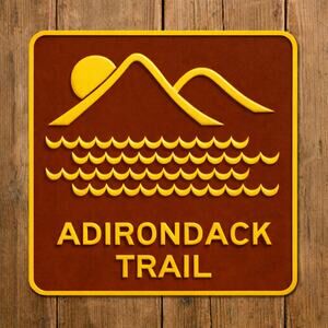 Adirondack Trail Marker Sign Hike Camp Outdoors Travel New York